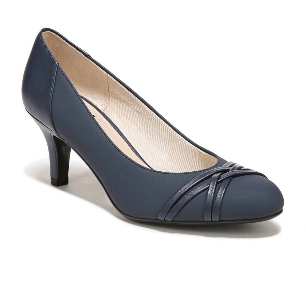 LifeStride Womens Blue Sz 8 Kitten Heel Pumps Work Dressy‎ Office Siren Academia
